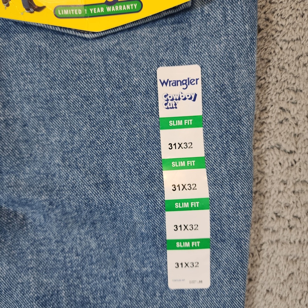Wrangler 936 Slim Fit Jeans Mens 31x32 Cowboy Cut Western Light Wash Denim NWT - Picture 6 of 10